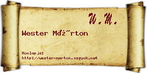Wester Márton névjegykártya